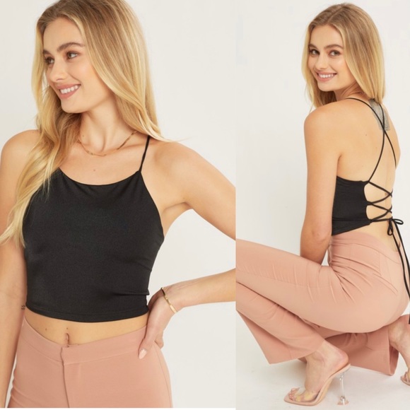 🆕Back criss cross tie cami top - Picture 1 of 8